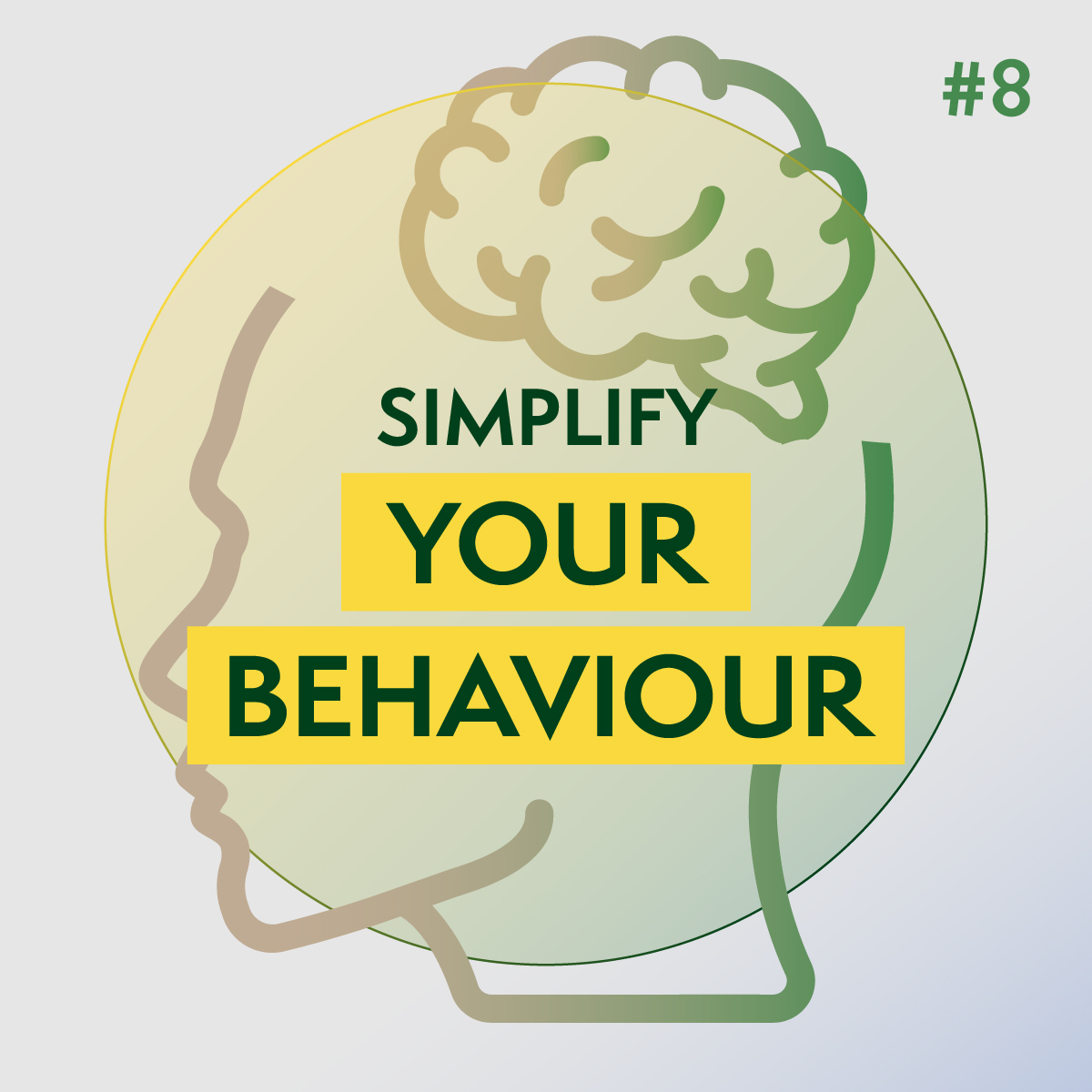 Simplify Your Behaviour - Image of a human head with brain.