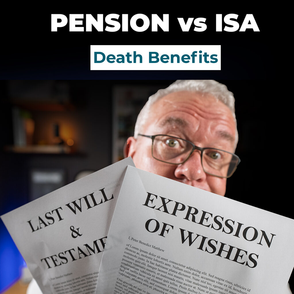 Pensions vs ISA, Death Benefits. Pete holding documents.